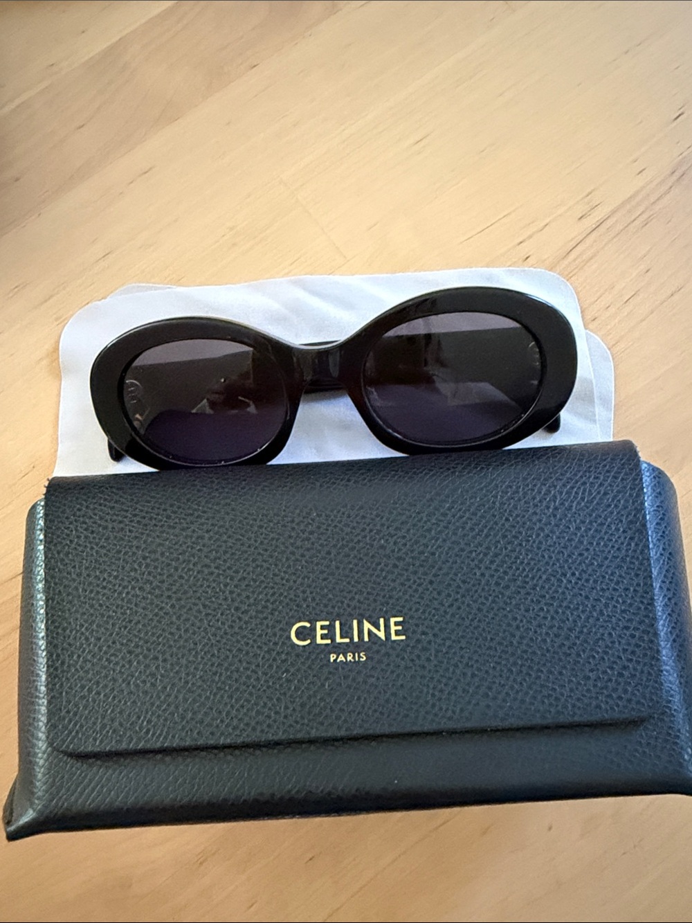 Celine Black Oval Sunglasses